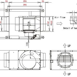 Kích thước quạt hút cabinet Panasonic FV-12NS3 1 pha