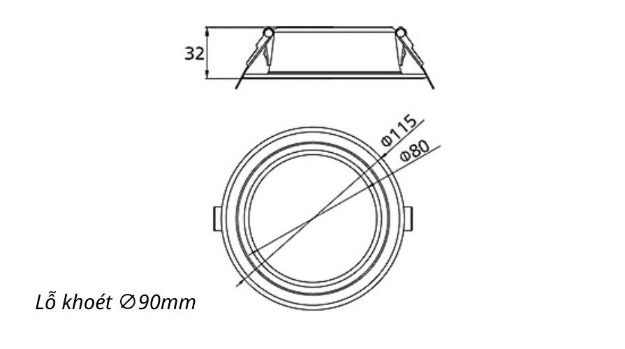 Đèn LED âm trần Panasonic 9W Color Rim 3 màu viền vàng - Thiết bị điện ...